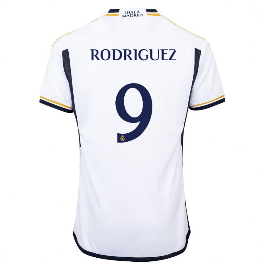 Kids  Alvaro Rodriguez #9 White Home Jersey 2023/24 T-Shirt