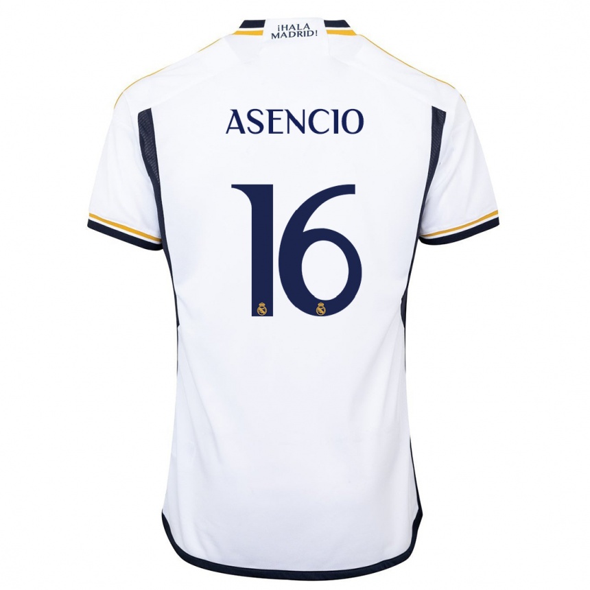 Kids  Raul Asencio #16 White Home Jersey 2023/24 T-Shirt