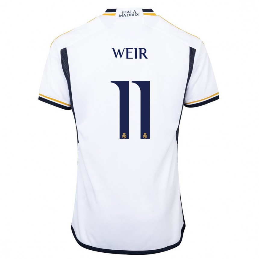 Kids  Caroline Weir #11 White Home Jersey 2023/24 T-Shirt