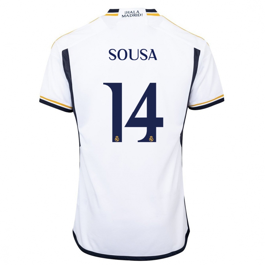 Kids  Kathellen Sousa #14 White Home Jersey 2023/24 T-Shirt