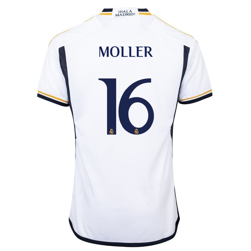 Kids  Caroline Moller #16 White Home Jersey 2023/24 T-Shirt