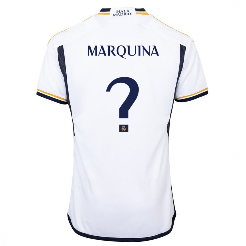 Kids  Guillermo Marquina #0 White Home Jersey 2023/24 T-Shirt