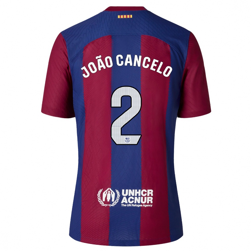 Kids  Joao Cancelo #2 Red Blue Home Jersey 2023/24 T-Shirt