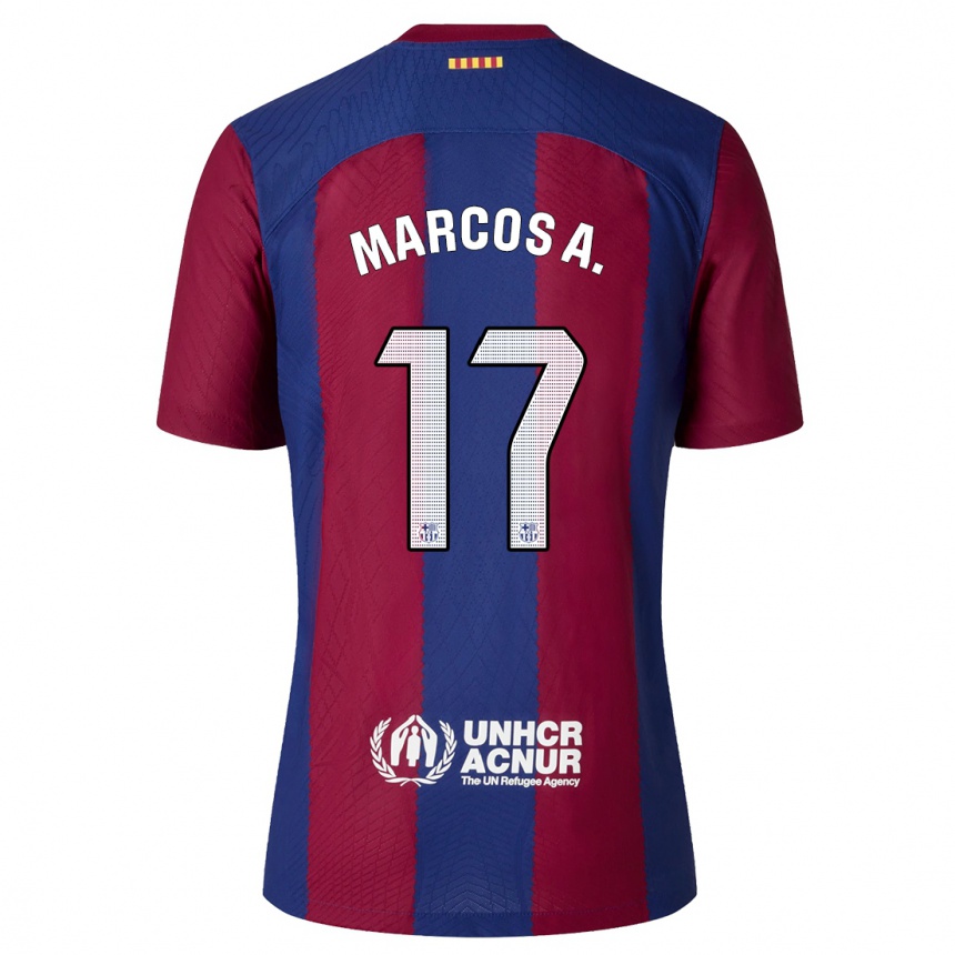 Kids  Marcos Alonso #17 Red Blue Home Jersey 2023/24 T-Shirt