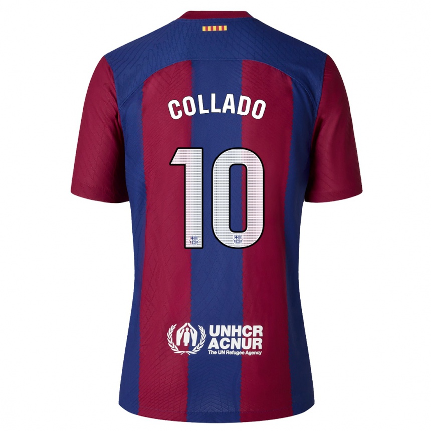 Kids  Alex Collado #10 Red Blue Home Jersey 2023/24 T-Shirt