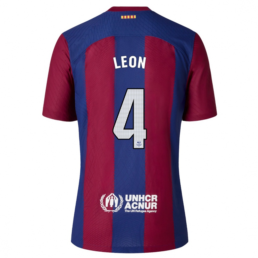 Kids  Maria Pilar Leon #4 Red Blue Home Jersey 2023/24 T-Shirt