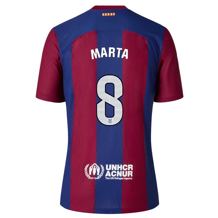 Kids  Marta Torrejon #8 Red Blue Home Jersey 2023/24 T-Shirt