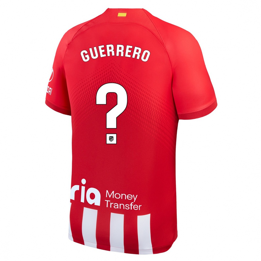 Kids  Sergio Guerrero #0 Red White Home Jersey 2023/24 T-Shirt