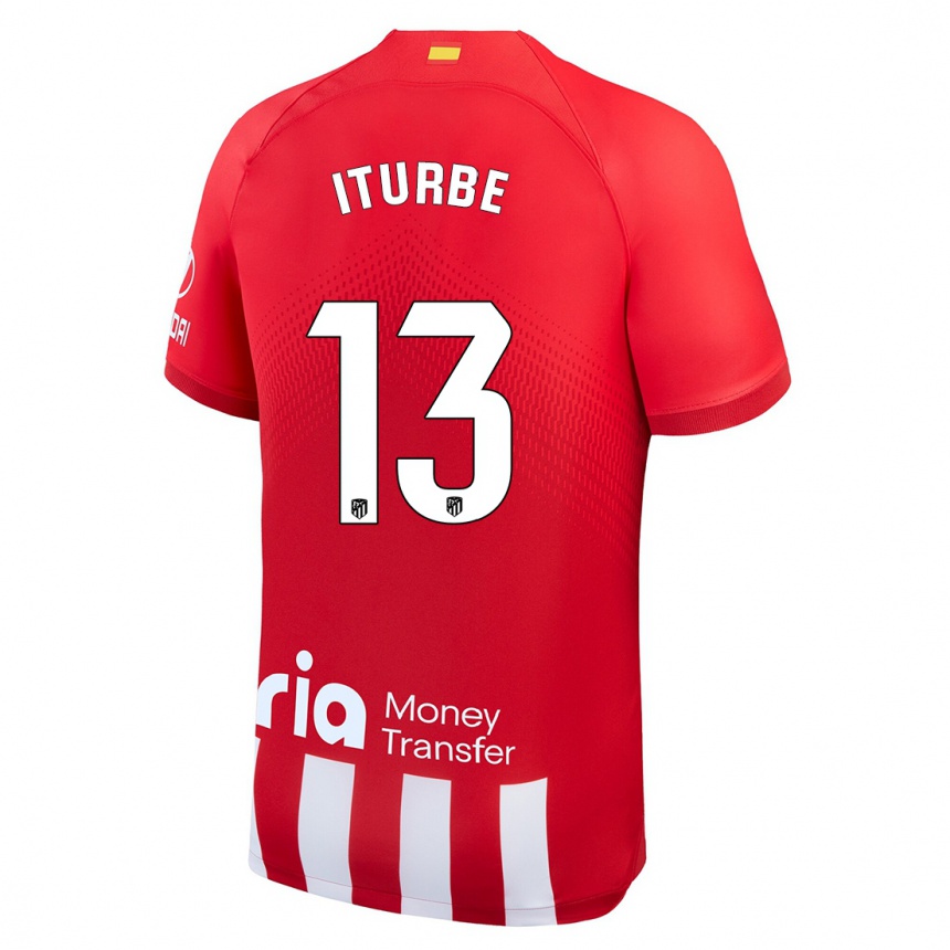 Kids  Alejandro Iturbe #13 Red White Home Jersey 2023/24 T-Shirt