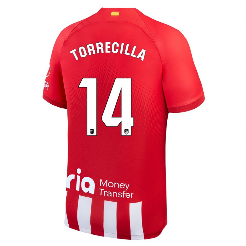 Kids  Virginia Torrecilla #14 Red White Home Jersey 2023/24 T-Shirt