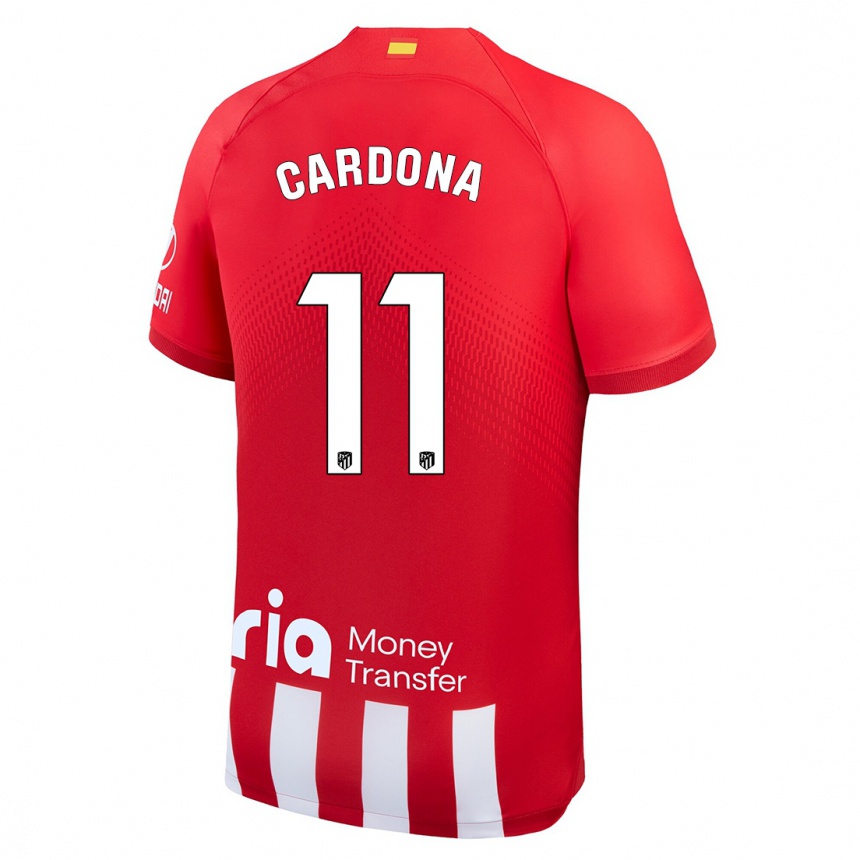 Kids  Marta Cardona #11 Red White Home Jersey 2023/24 T-Shirt