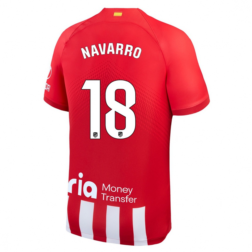 Kids  Eva Navarro #18 Red White Home Jersey 2023/24 T-Shirt