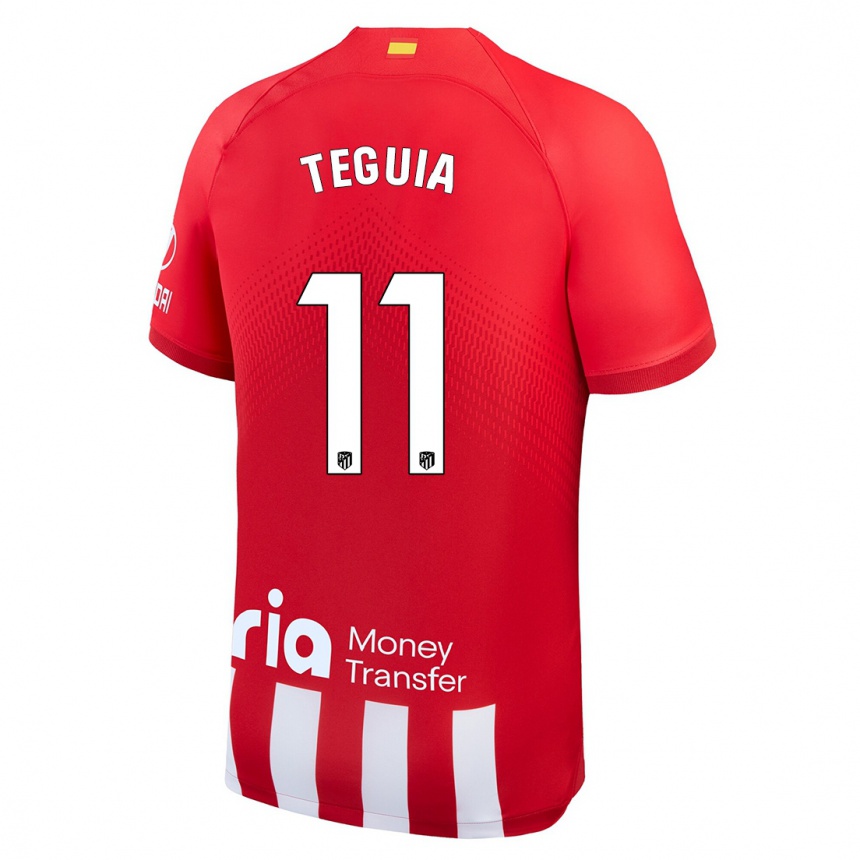 Kids  Cedric Teguia #11 Red White Home Jersey 2023/24 T-Shirt