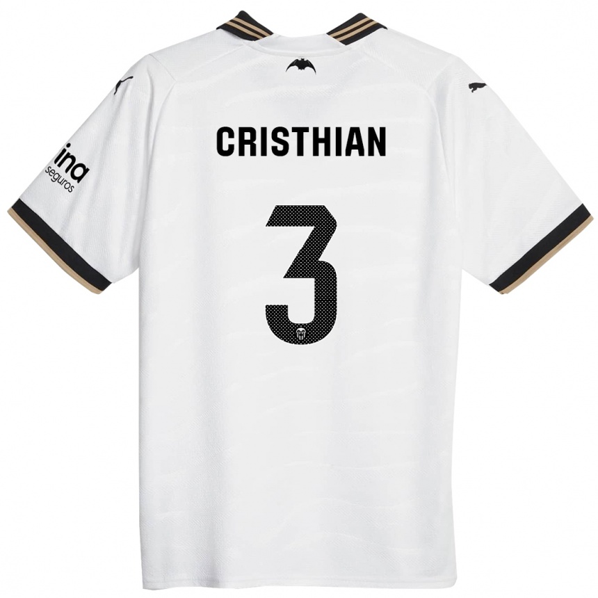 Kids Football Cristhian Mosquera #3 White Home Jersey 2023/24 T-Shirt