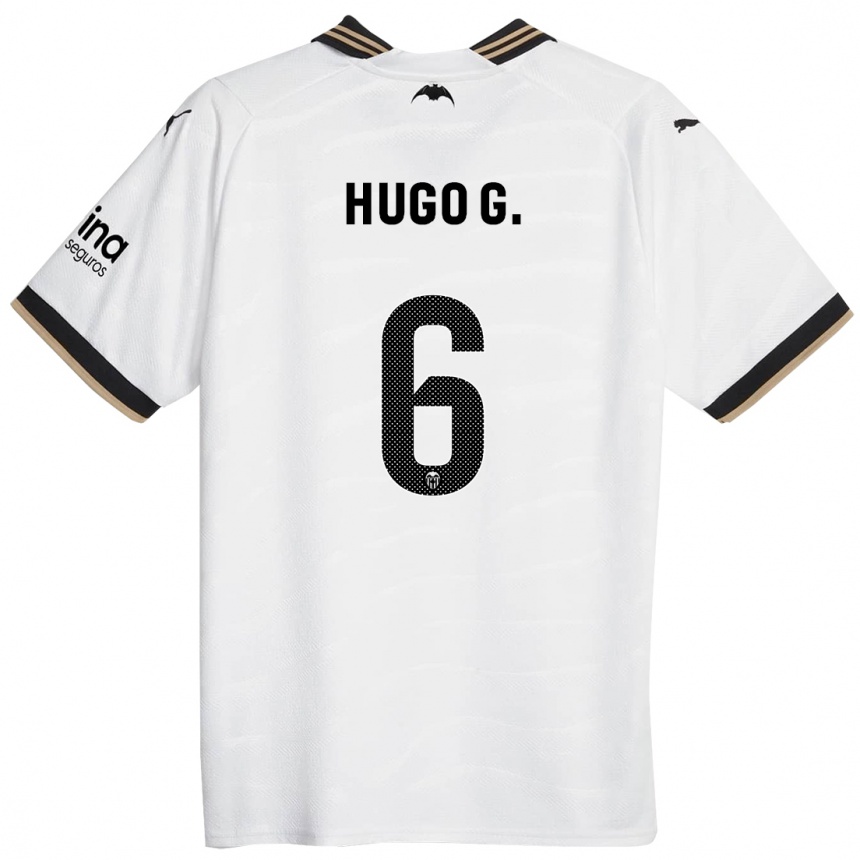 Kids Football Hugo Guillamón #6 White Home Jersey 2023/24 T-Shirt