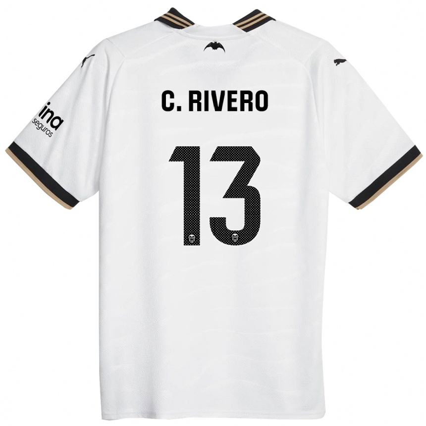 Kids Football Cristian Rivero #13 White Home Jersey 2023/24 T-Shirt