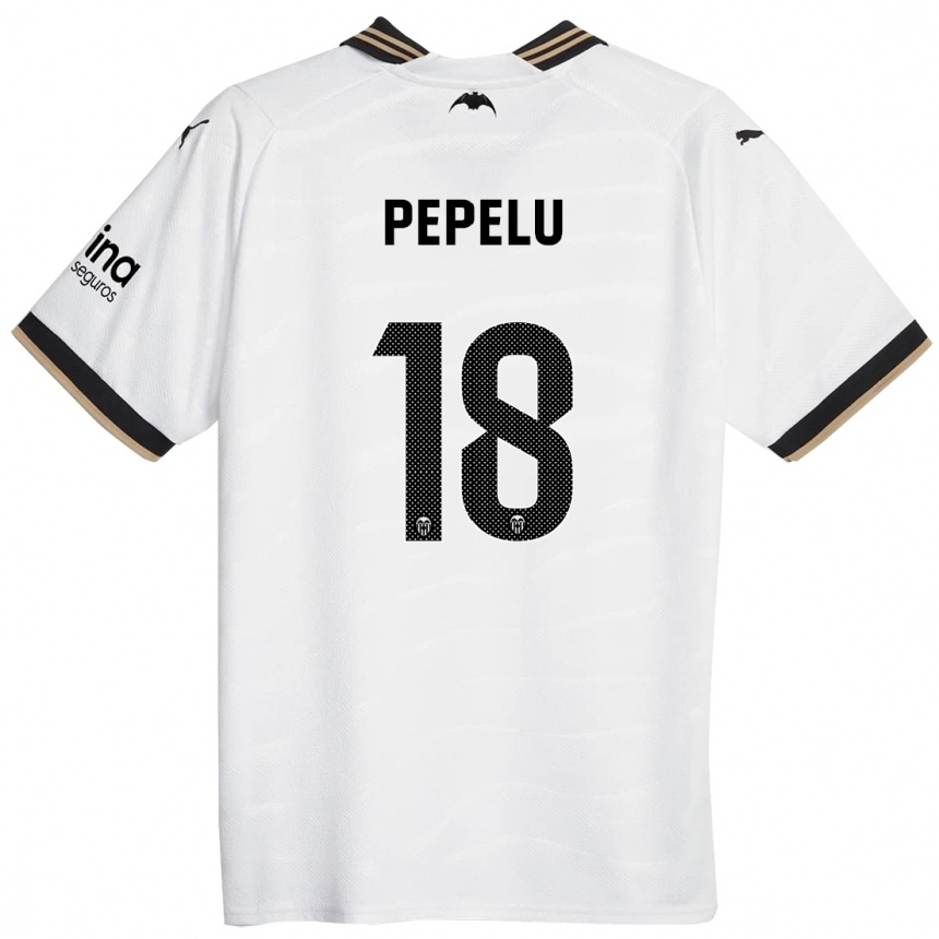 Kids Football Pepelu #18 White Home Jersey 2023/24 T-Shirt