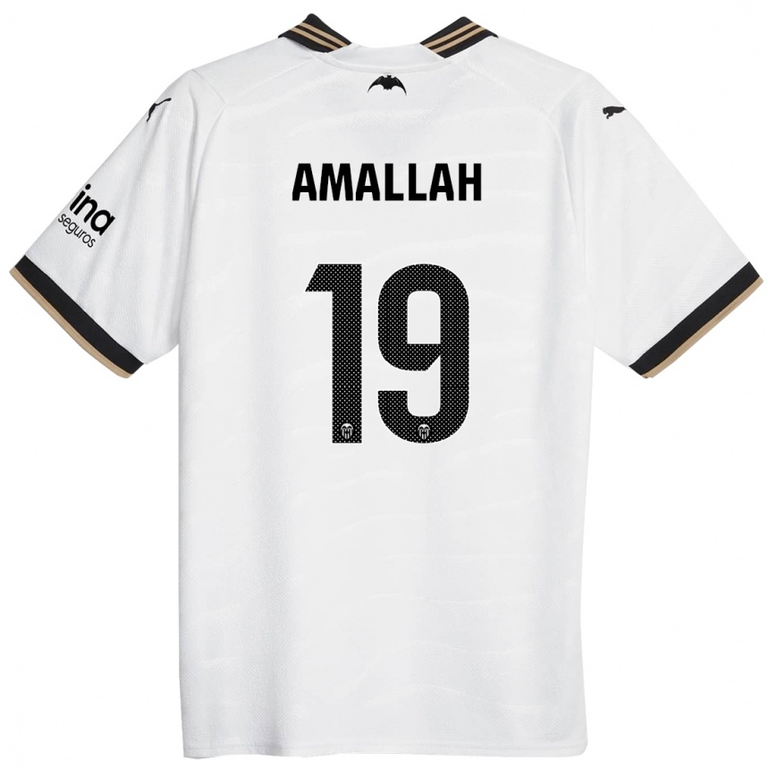 Kids Football Selim Amallah #19 White Home Jersey 2023/24 T-Shirt