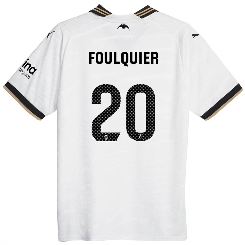 Kids Football Dimitri Foulquier #20 White Home Jersey 2023/24 T-Shirt