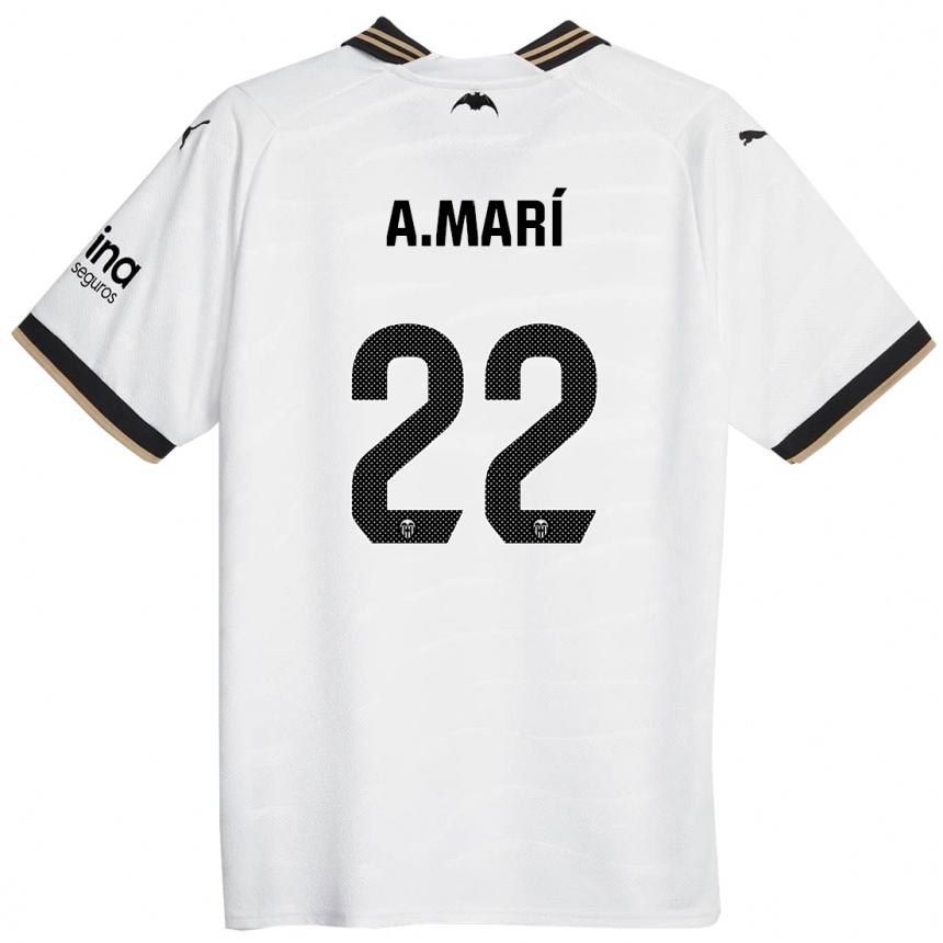 Kids Football Alberto Marí #22 White Home Jersey 2023/24 T-Shirt