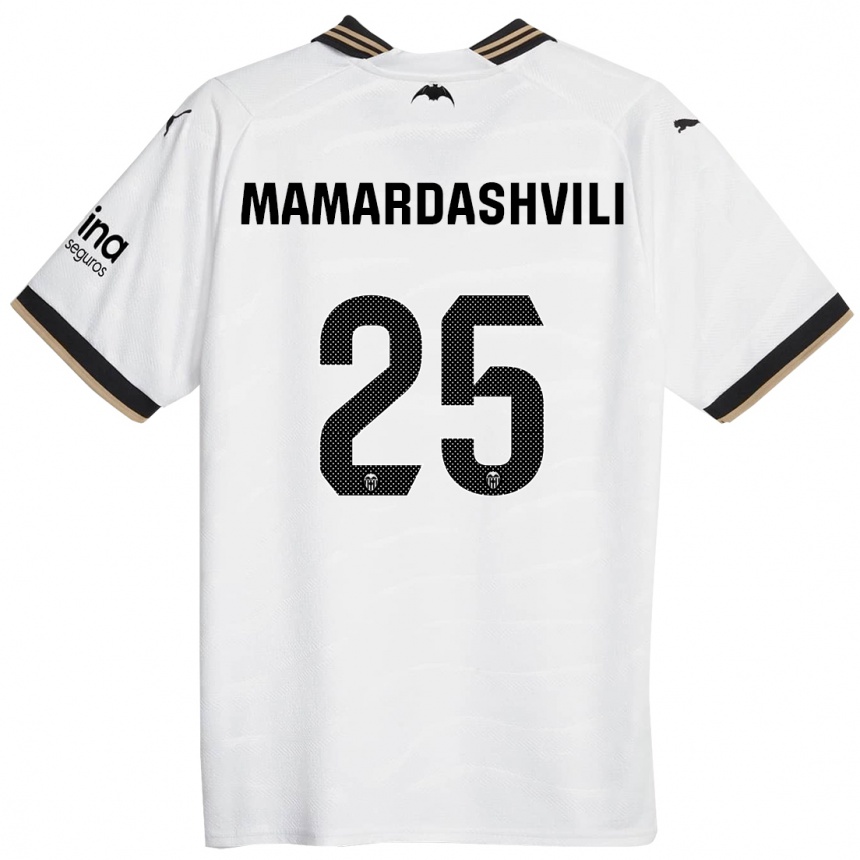 Kids Football Giorgi Mamardashvili #25 White Home Jersey 2023/24 T-Shirt