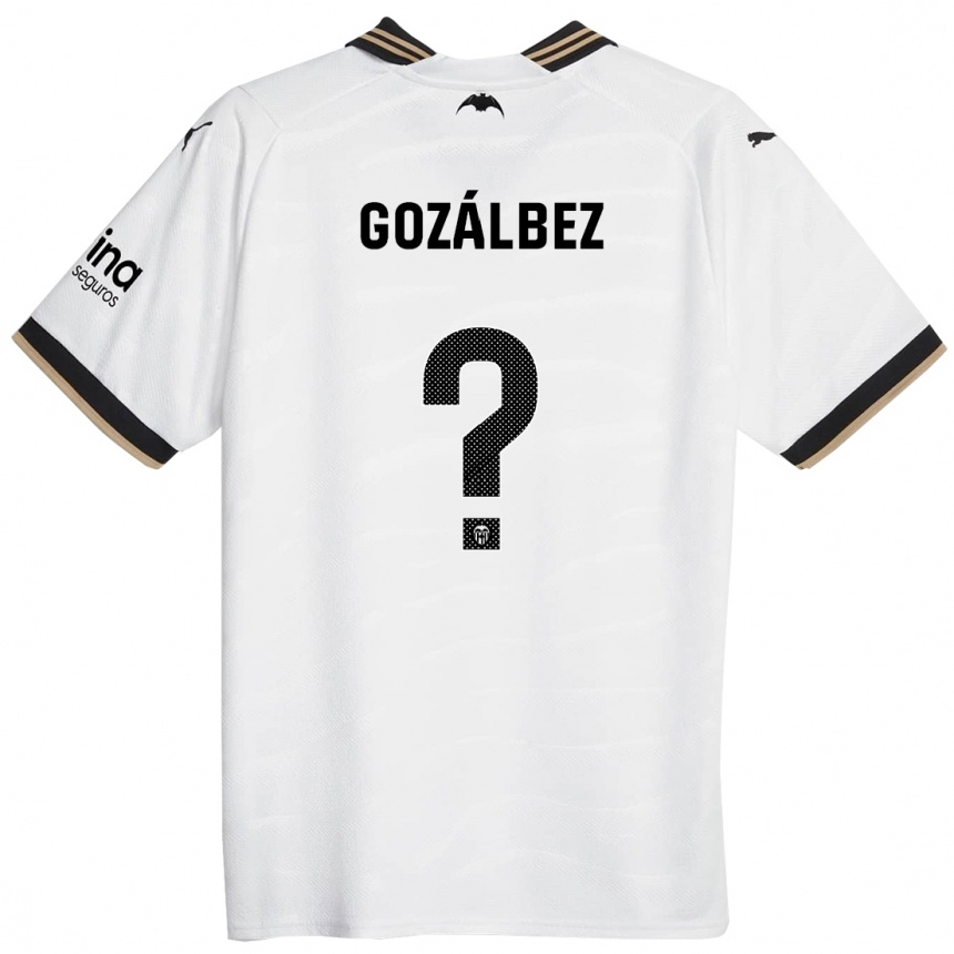 Kids Football Pablo Gozálbez #0 White Home Jersey 2023/24 T-Shirt