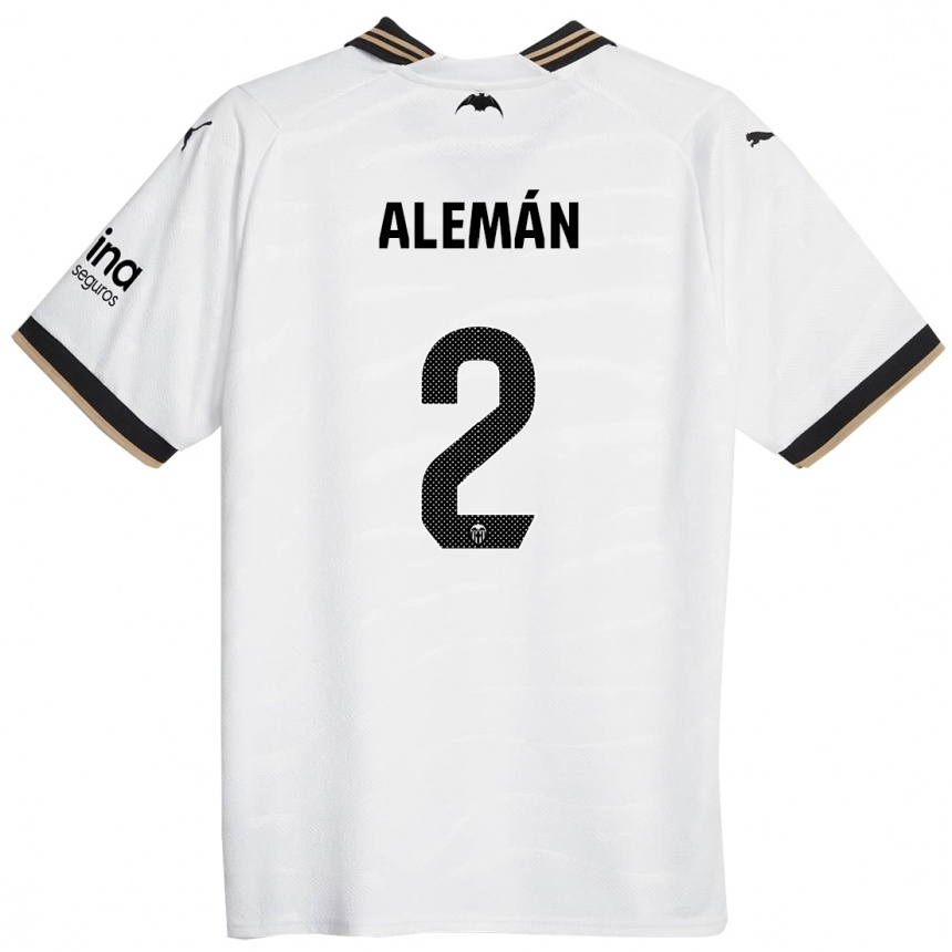 Kids Football Carlos Alemán #2 White Home Jersey 2023/24 T-Shirt