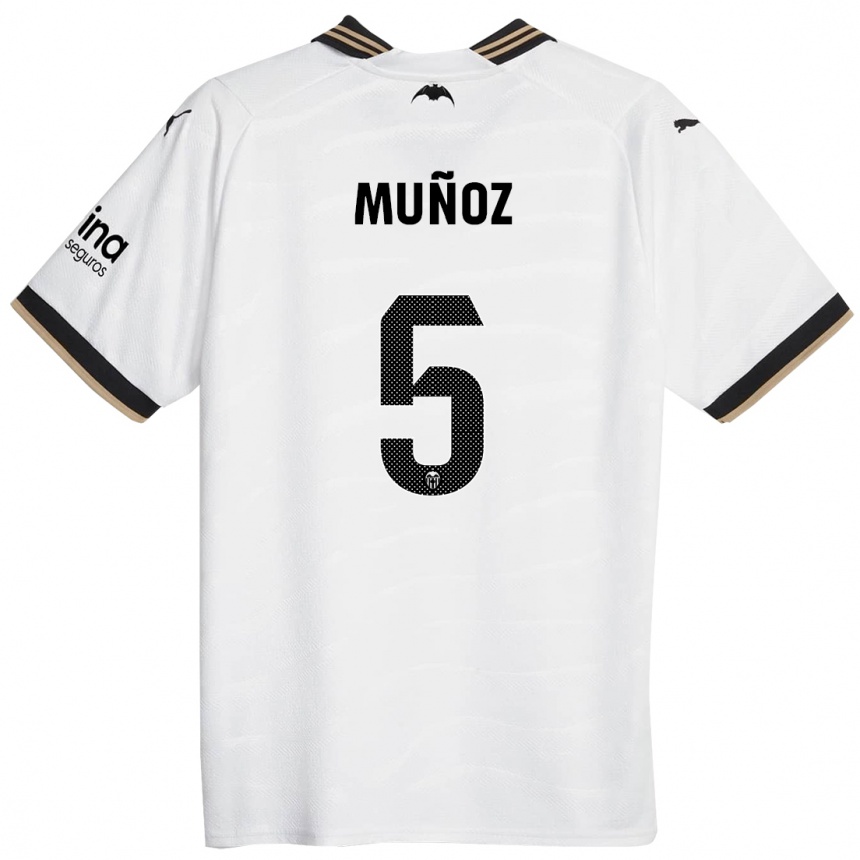 Kids Football Iván Muñoz #5 White Home Jersey 2023/24 T-Shirt