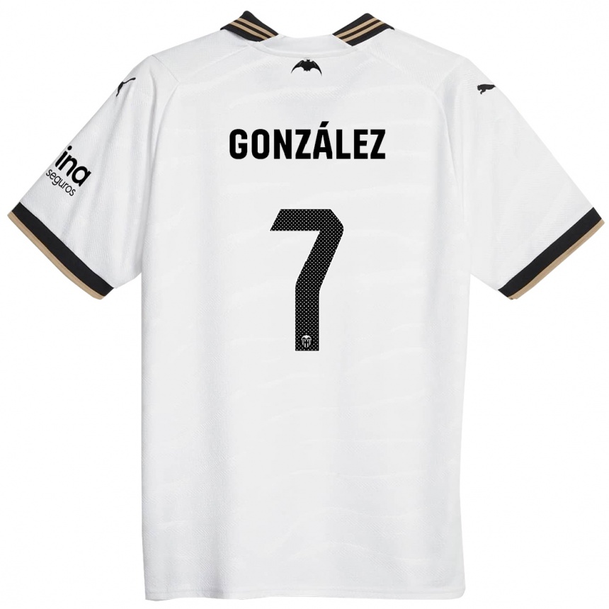 Kids Football Hugo González #7 White Home Jersey 2023/24 T-Shirt