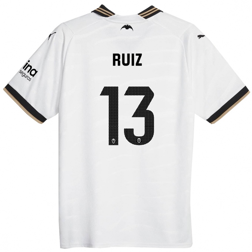 Kids Football Nil Ruiz #13 White Home Jersey 2023/24 T-Shirt