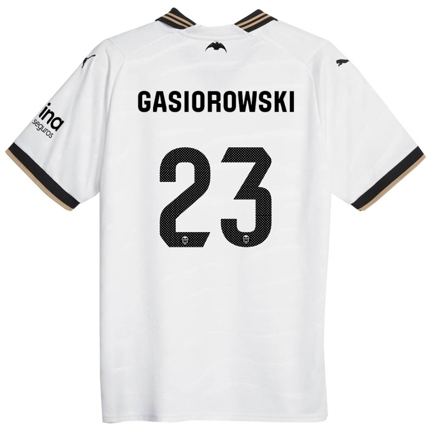 Kids Football Yarek Gasiorowski #23 White Home Jersey 2023/24 T-Shirt