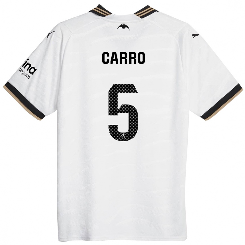 Kids Football Marta Carro #5 White Home Jersey 2023/24 T-Shirt