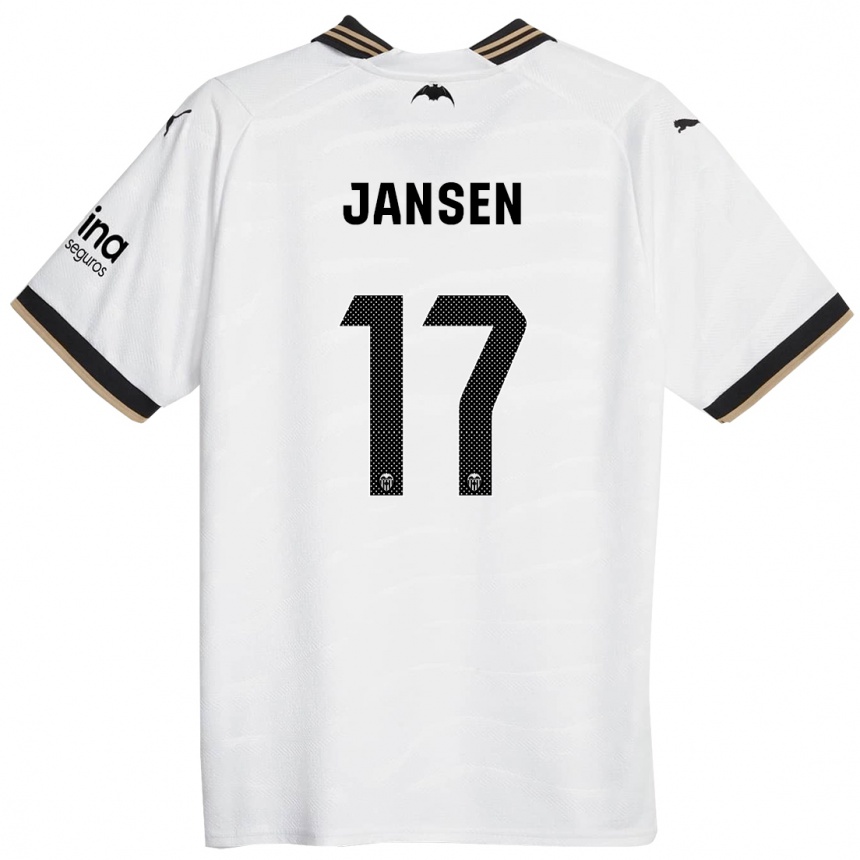 Kids Football Ellen Jansen #17 White Home Jersey 2023/24 T-Shirt