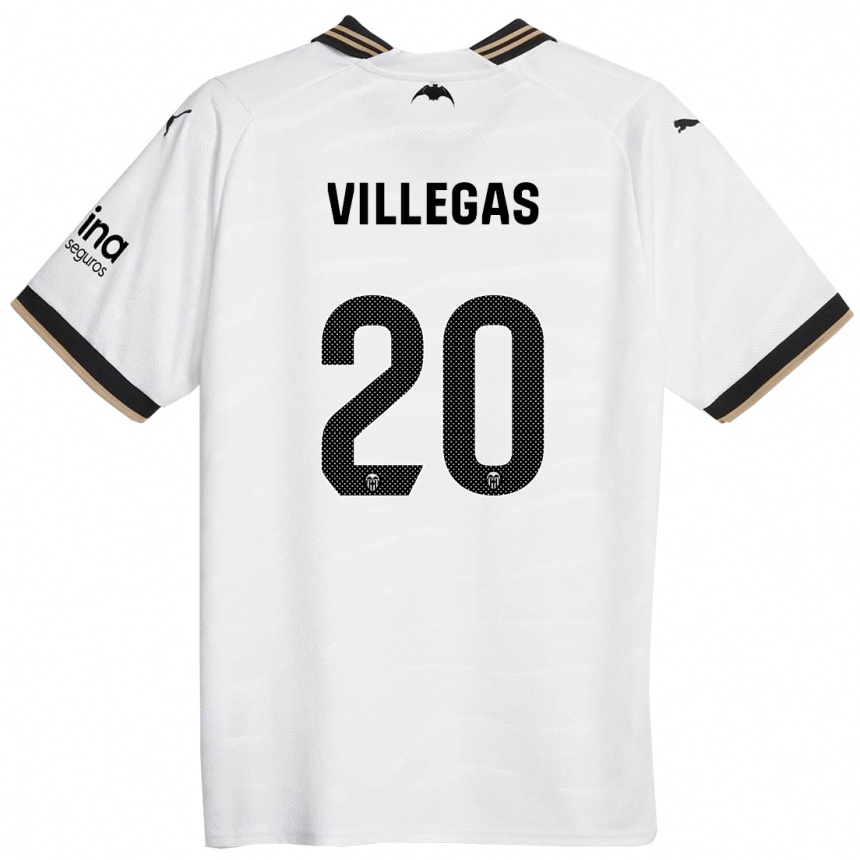 Kids Football Noelia Villegas #20 White Home Jersey 2023/24 T-Shirt