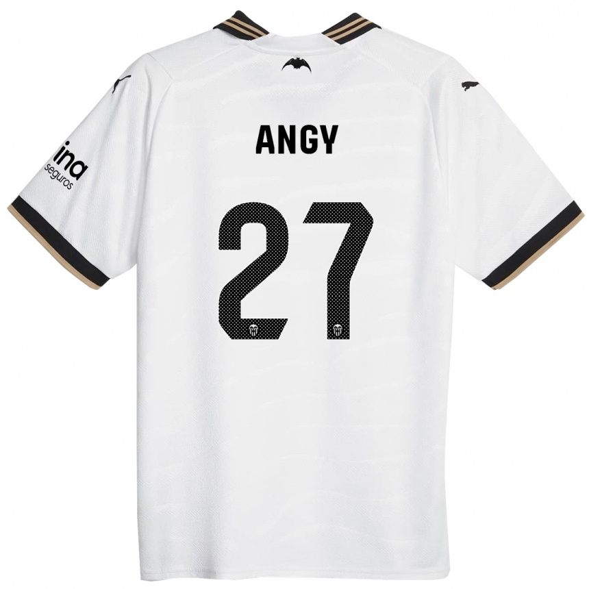 Kids Football Angy #27 White Home Jersey 2023/24 T-Shirt