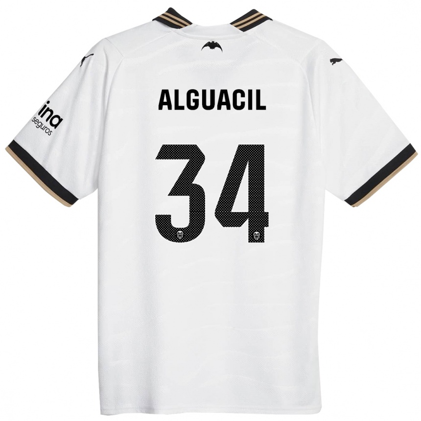 Kids Football Ainhoa Alguacil #34 White Home Jersey 2023/24 T-Shirt