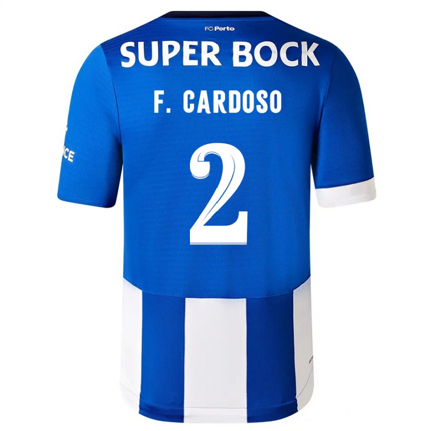 Kids  Fabio Cardoso #2 Blue White Home Jersey 2023/24 T-Shirt