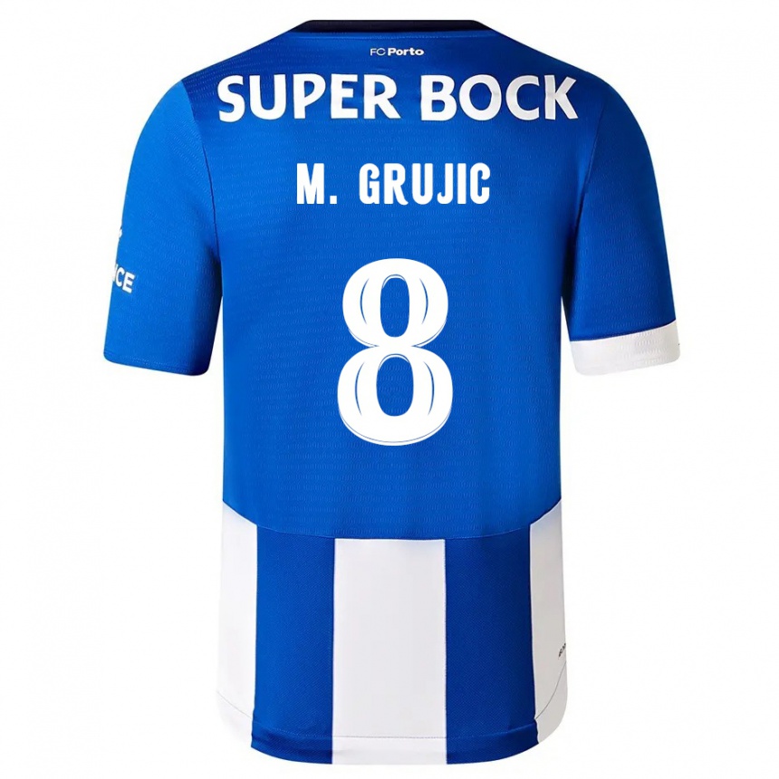Kids  Marko Grujic #8 Blue White Home Jersey 2023/24 T-Shirt
