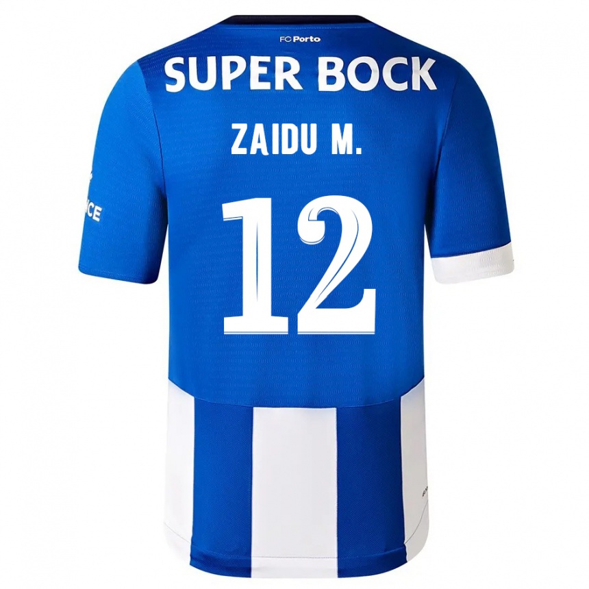 Kids  Zaidu #12 Blue White Home Jersey 2023/24 T-Shirt