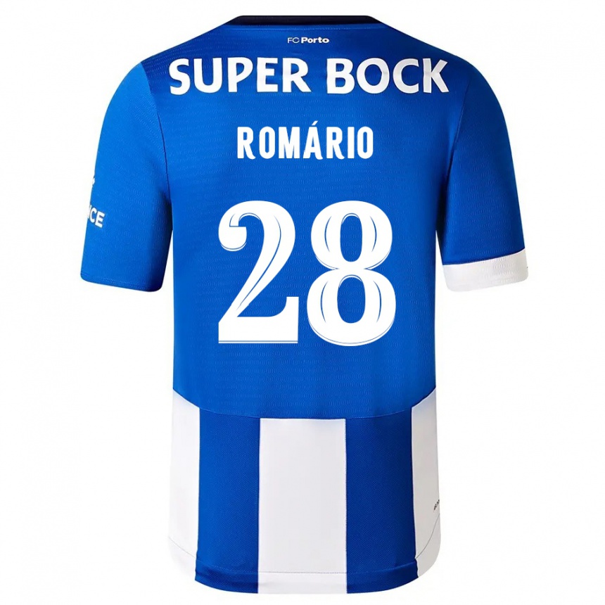 Kids  Romario Baro #28 Blue White Home Jersey 2023/24 T-Shirt