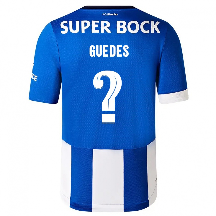 Kids  Gui Guedes #0 Blue White Home Jersey 2023/24 T-Shirt