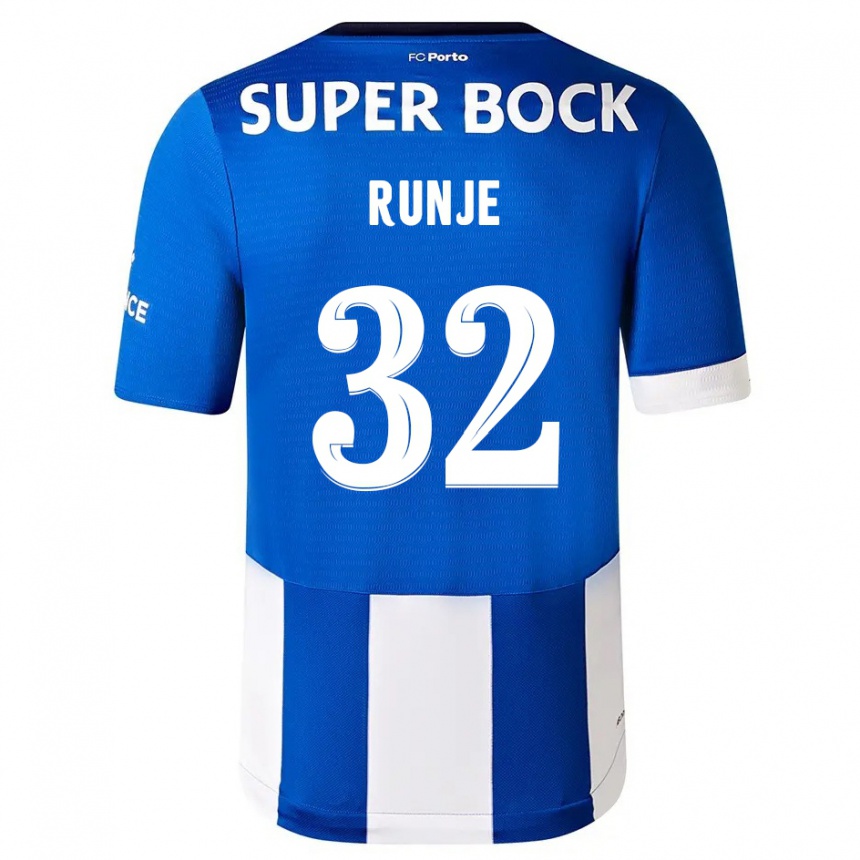 Kids  Roko Runje #32 Blue White Home Jersey 2023/24 T-Shirt