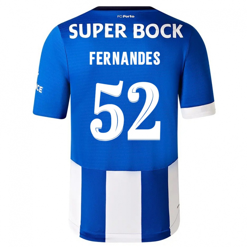 Kids  Martim Fernandes #52 Blue White Home Jersey 2023/24 T-Shirt