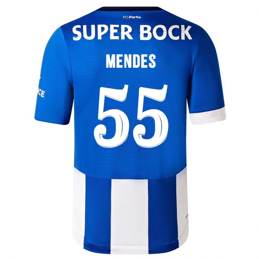 Kids  João Mendes #55 Blue White Home Jersey 2023/24 T-Shirt