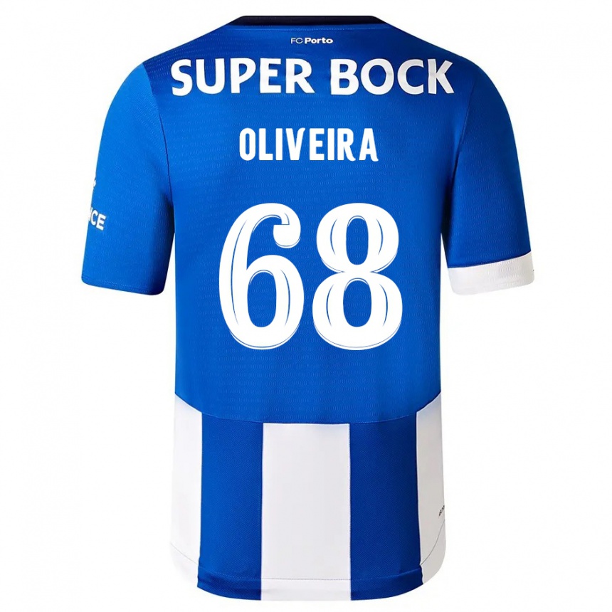 Kids  André Oliveira #68 Blue White Home Jersey 2023/24 T-Shirt