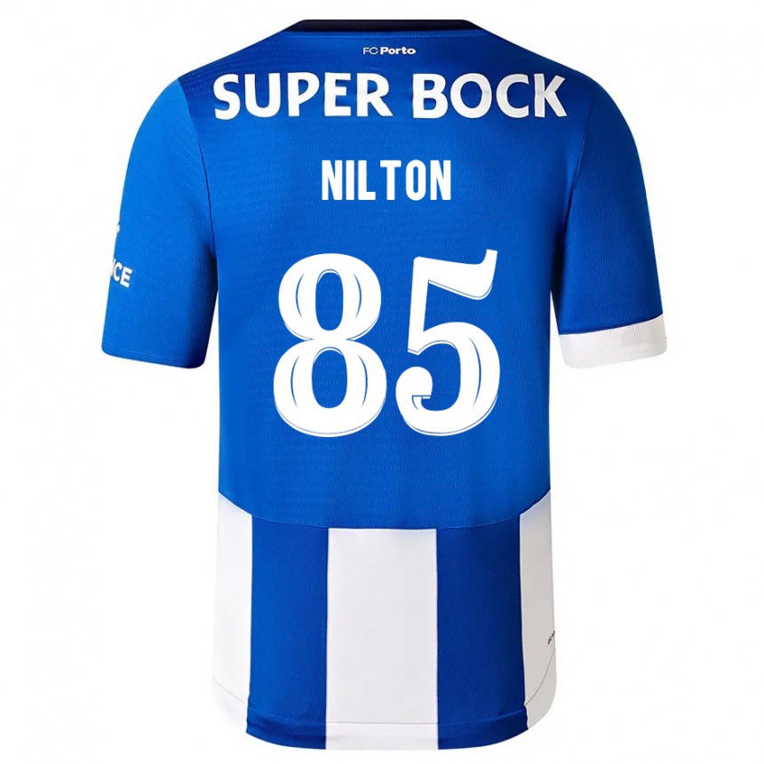 Kids  Nilton #85 Blue White Home Jersey 2023/24 T-Shirt