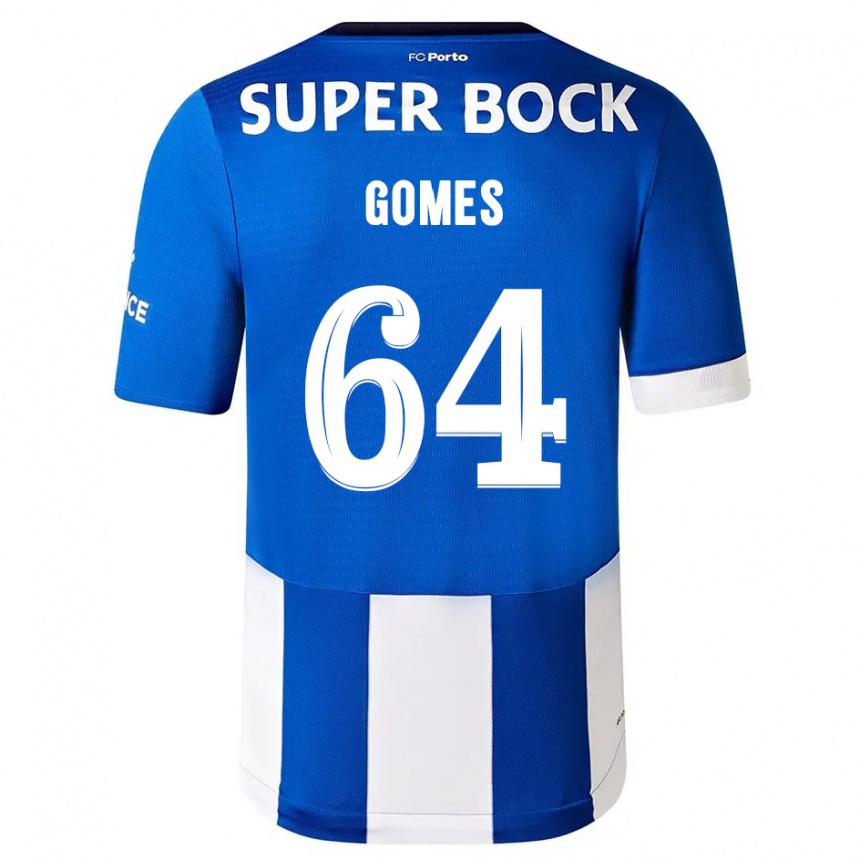 Kids  Luís Gomes #64 Blue White Home Jersey 2023/24 T-Shirt