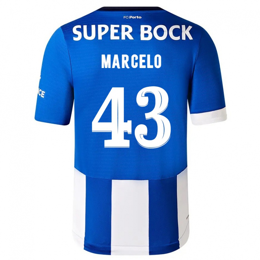 Kids  Joao Marcelo #43 Blue White Home Jersey 2023/24 T-Shirt