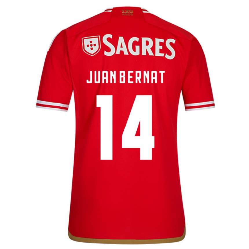 Kids Football Juan Bernat #14 Red Home Jersey 2023/24 T-Shirt