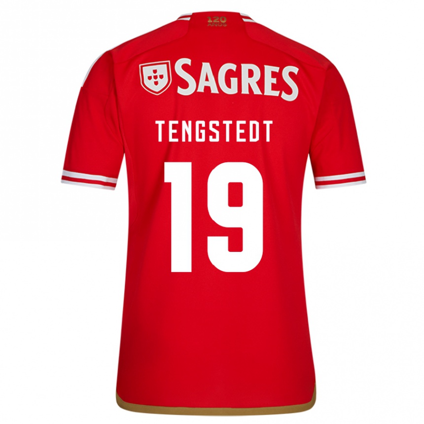 Kids Football Casper Tengstedt #19 Red Home Jersey 2023/24 T-Shirt